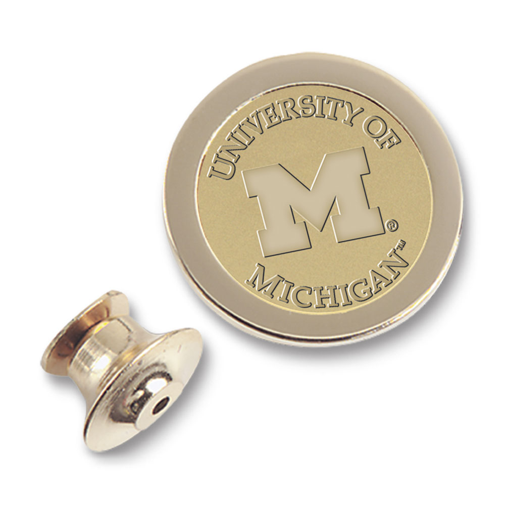 Gold Michigan Wolverines Lapel Pin