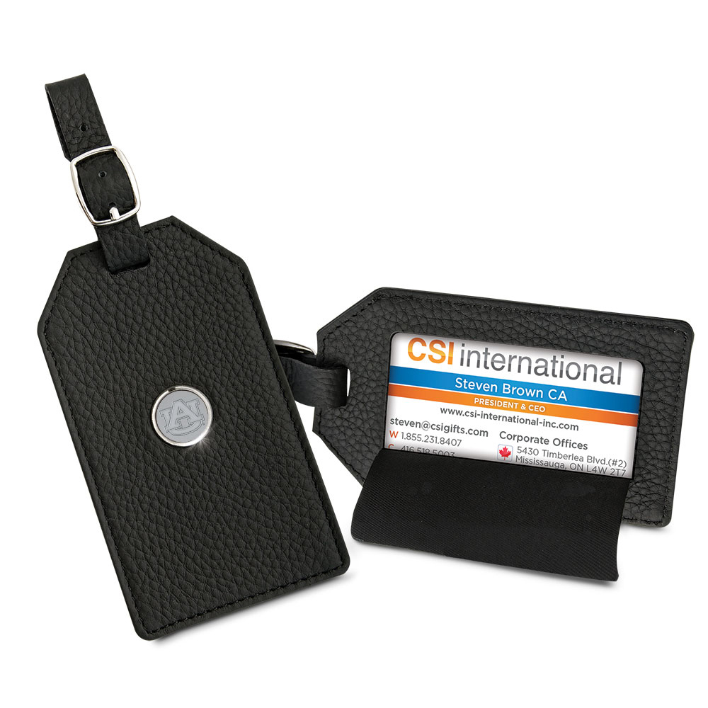 Auburn Tigers Leather Luggage Tag