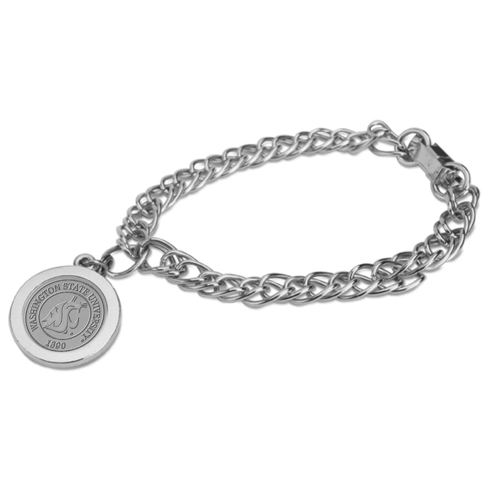 Washington State Cougars Silver Charm Bracelet