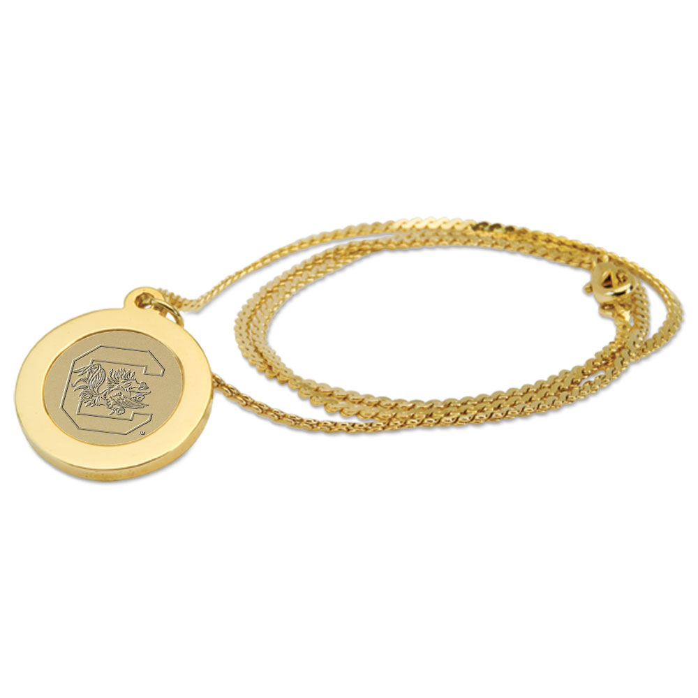 South Carolina Gamecocks Gold Pendant Necklace