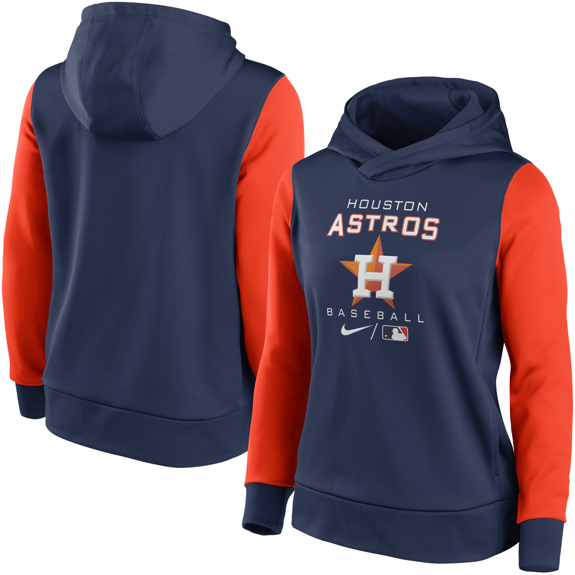Women's Nike Navy/Orange Houston Astros Authentic Collection Pullover Hoodie