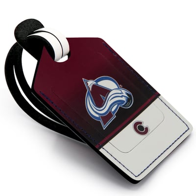Burgundy Colorado Avalanche Personalized Leather Luggage Tag