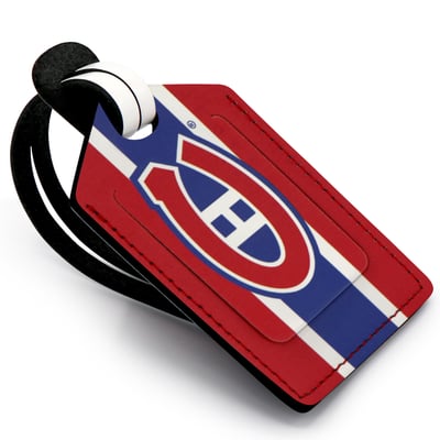 Red Montreal Canadiens Personalized Leather Luggage Tag