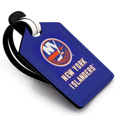 Royal New York Islanders Personalized Leather Luggage Tag
