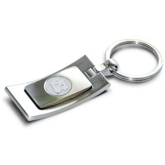Silver North Carolina Tar Heels Curve Key Ring