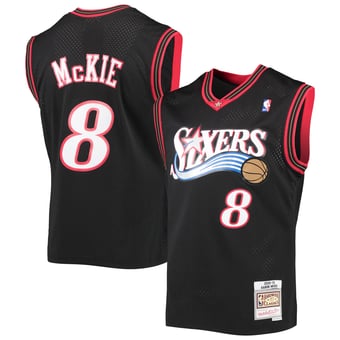 Men's Mitchell & Ness Aaron McKie Black Philadelphia 76ers Hardwood Classics Swingman Jersey