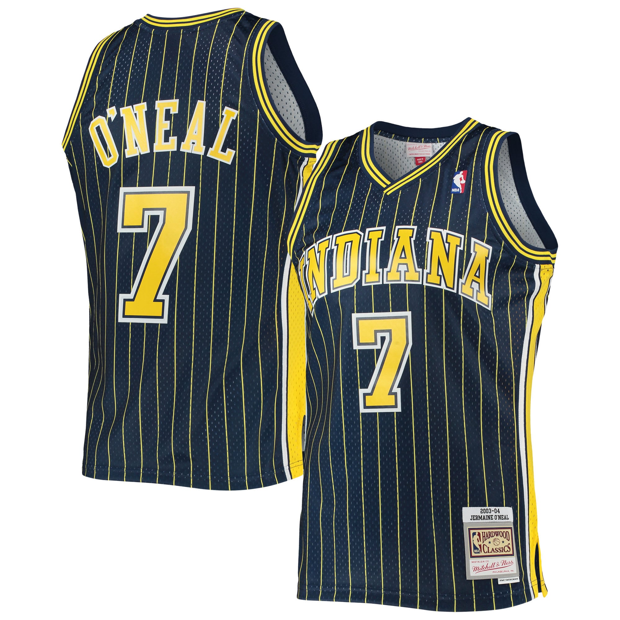 Men's Mitchell & Ness Jermaine O'Neal Navy Indiana Pacers 2003/04 Hardwood Classics Swingman Jersey