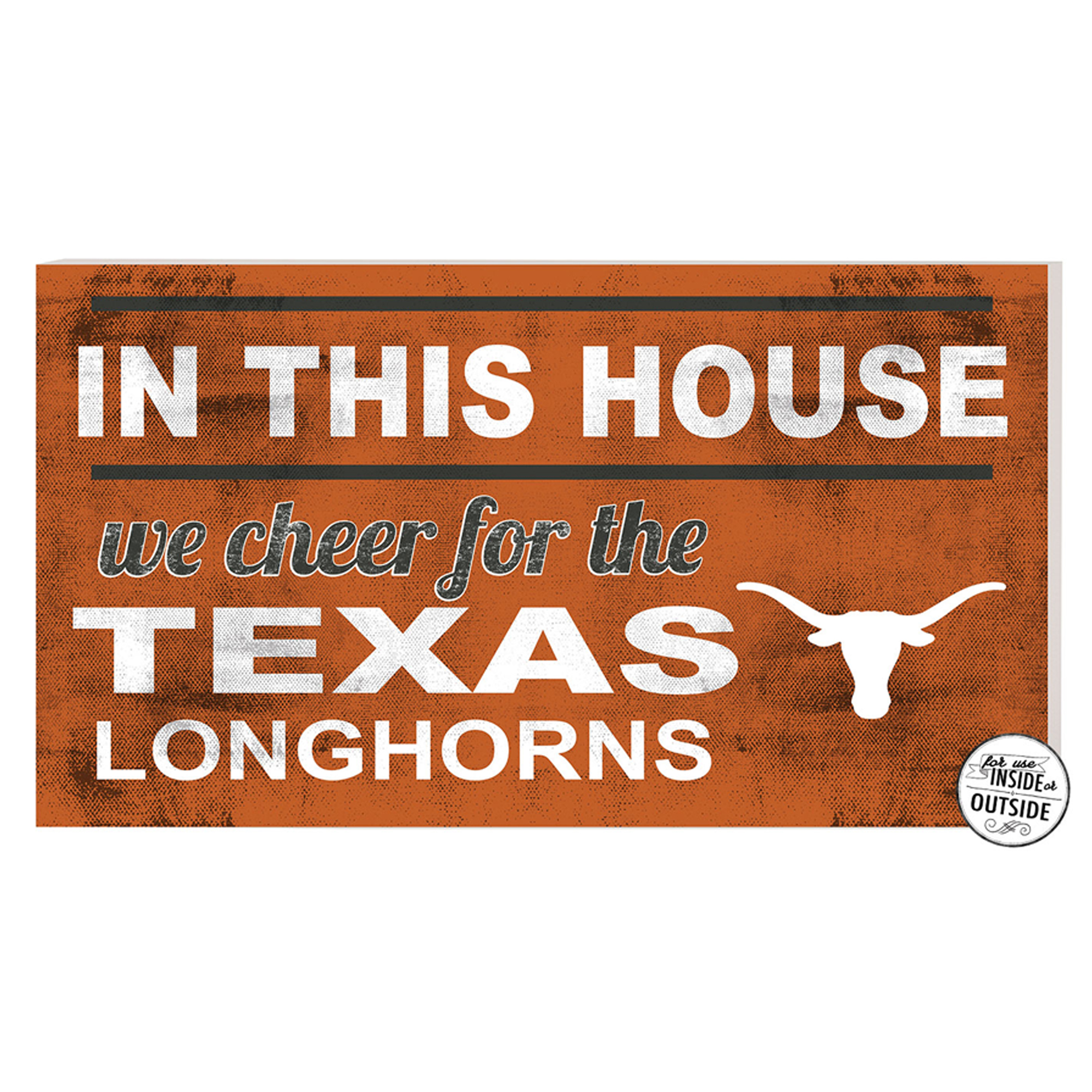 Texas Longhorns 11'' x 20'' Indoor/Outdoor In This House Sign