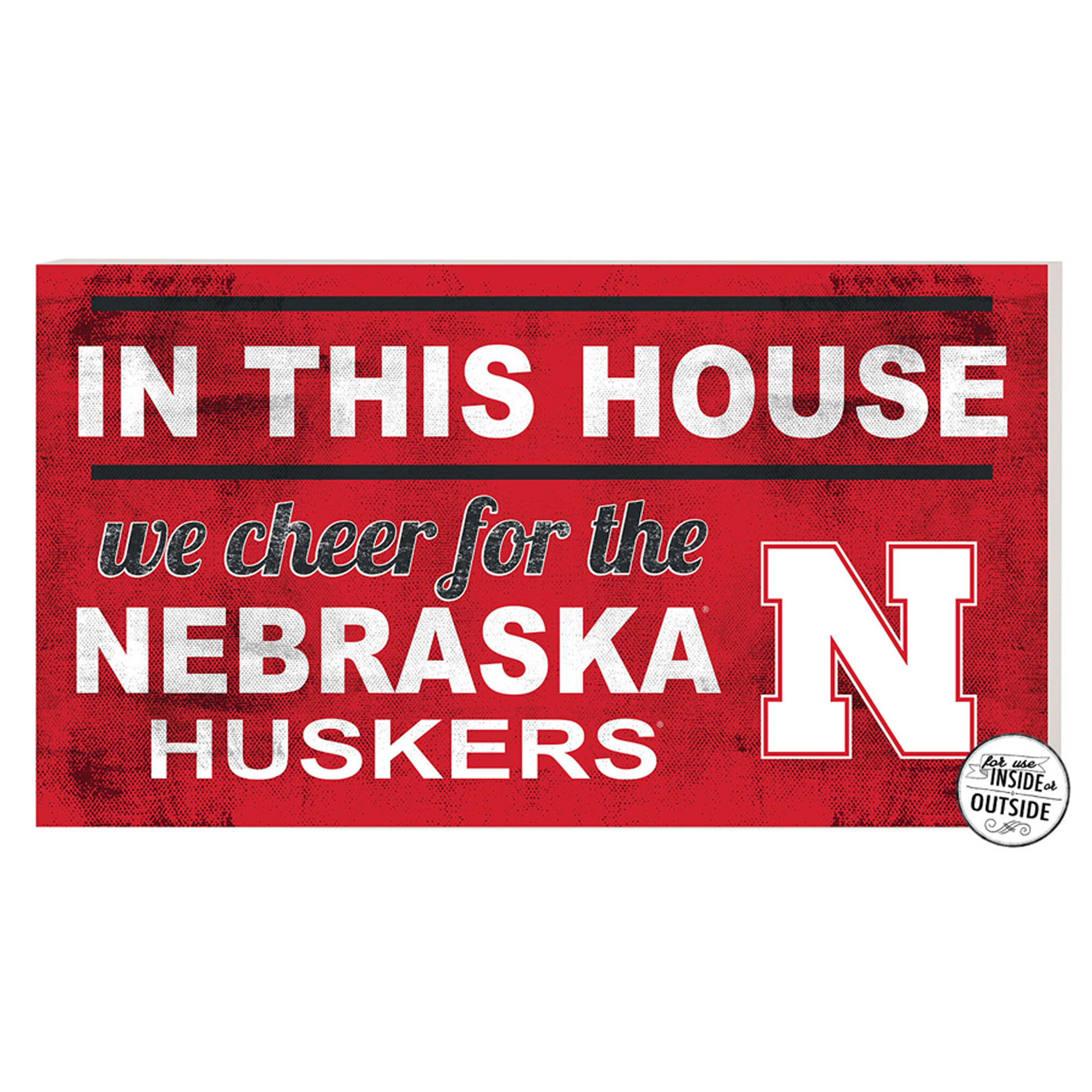 Nebraska Huskers 11'' x 20'' Indoor/Outdoor In This House Sign