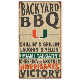 Miami Hurricanes 11'' x 20'' Indoor/Outdoor BBQ Sign