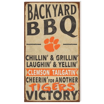 Clemson Tigers 11'' x 20'' Indoor/Outdoor BBQ Sign