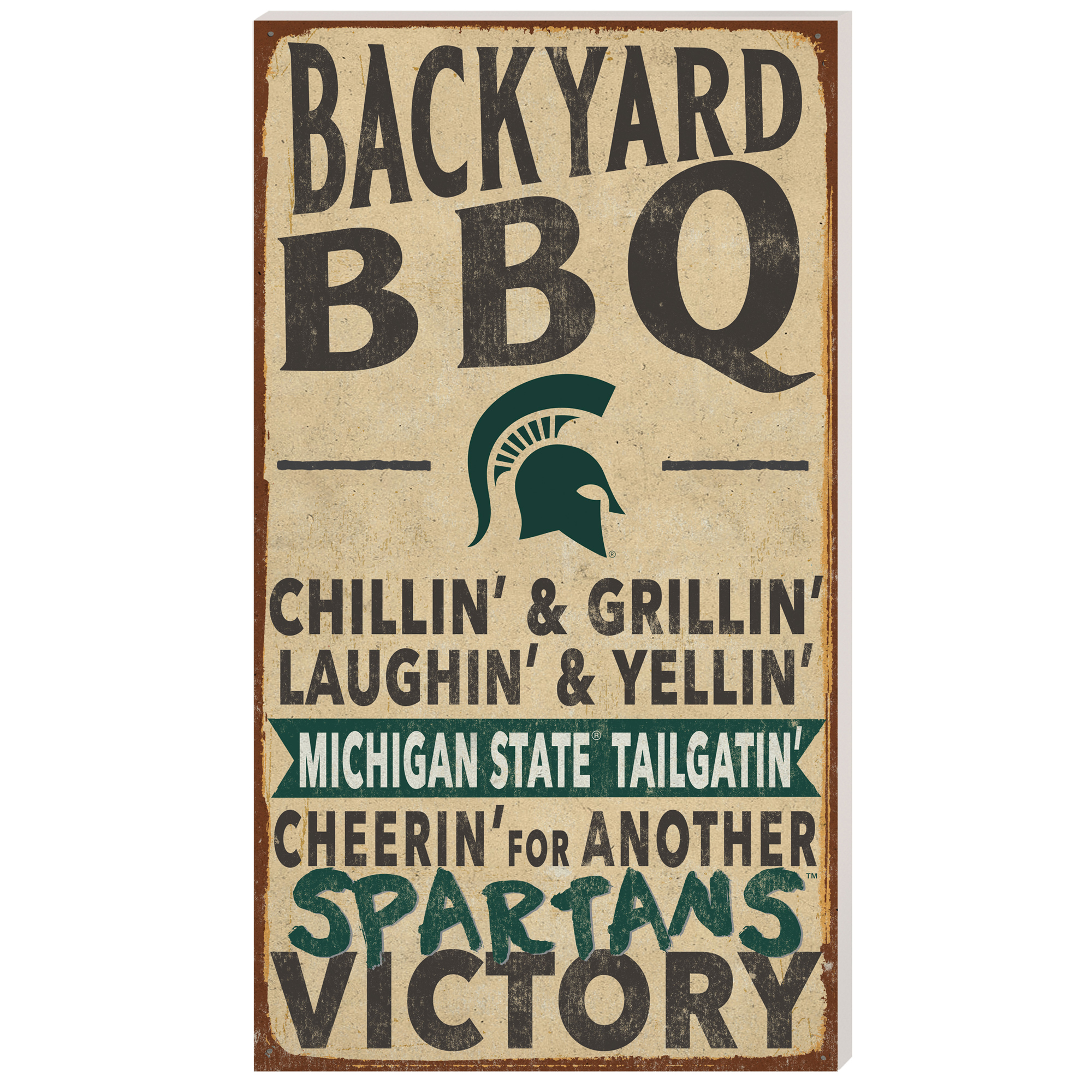 Michigan State Spartans 11'' x 20'' Indoor/Outdoor BBQ Sign