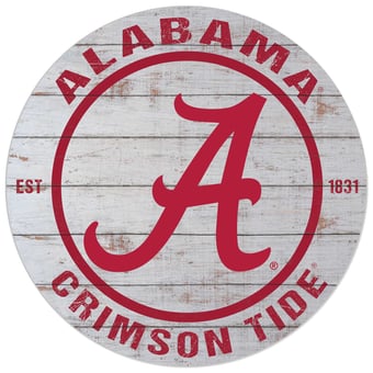 Alabama Crimson Tide 20'' x 20'' Indoor/Outdoor Weathered Circle Sign