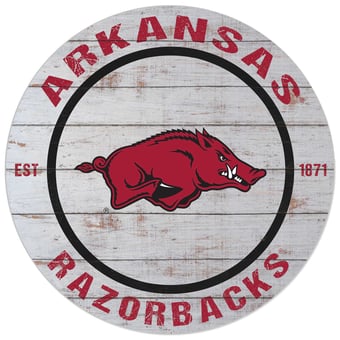Arkansas Razorbacks 20'' x 20'' Indoor/Outdoor Weathered Circle Sign