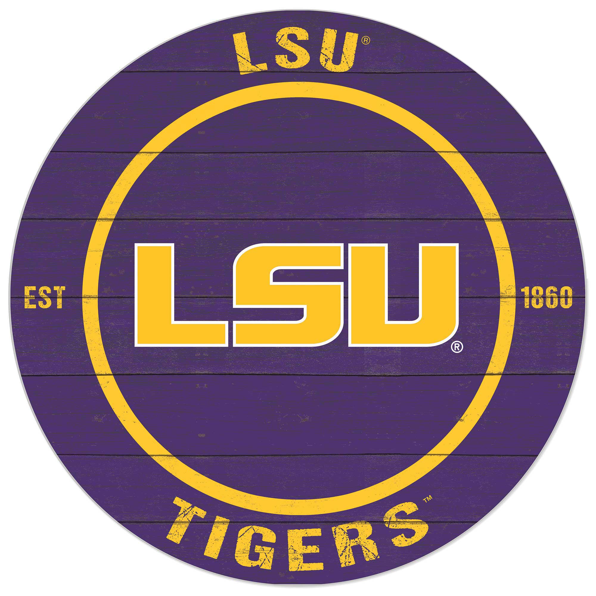 LSU Tigers 20'' x 20'' Indoor/Outdoor Circle Sign