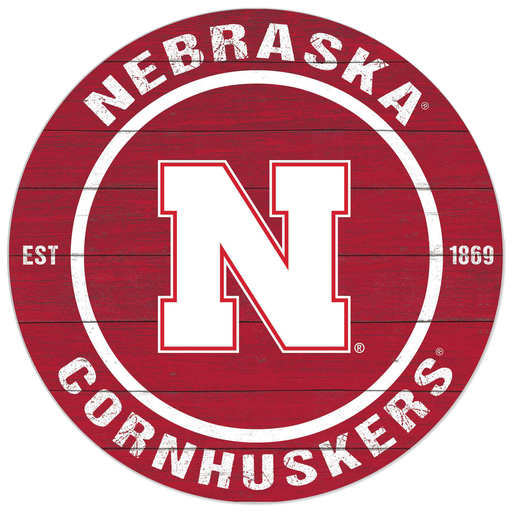 Nebraska Huskers 20'' x 20'' Indoor/Outdoor Circle Sign