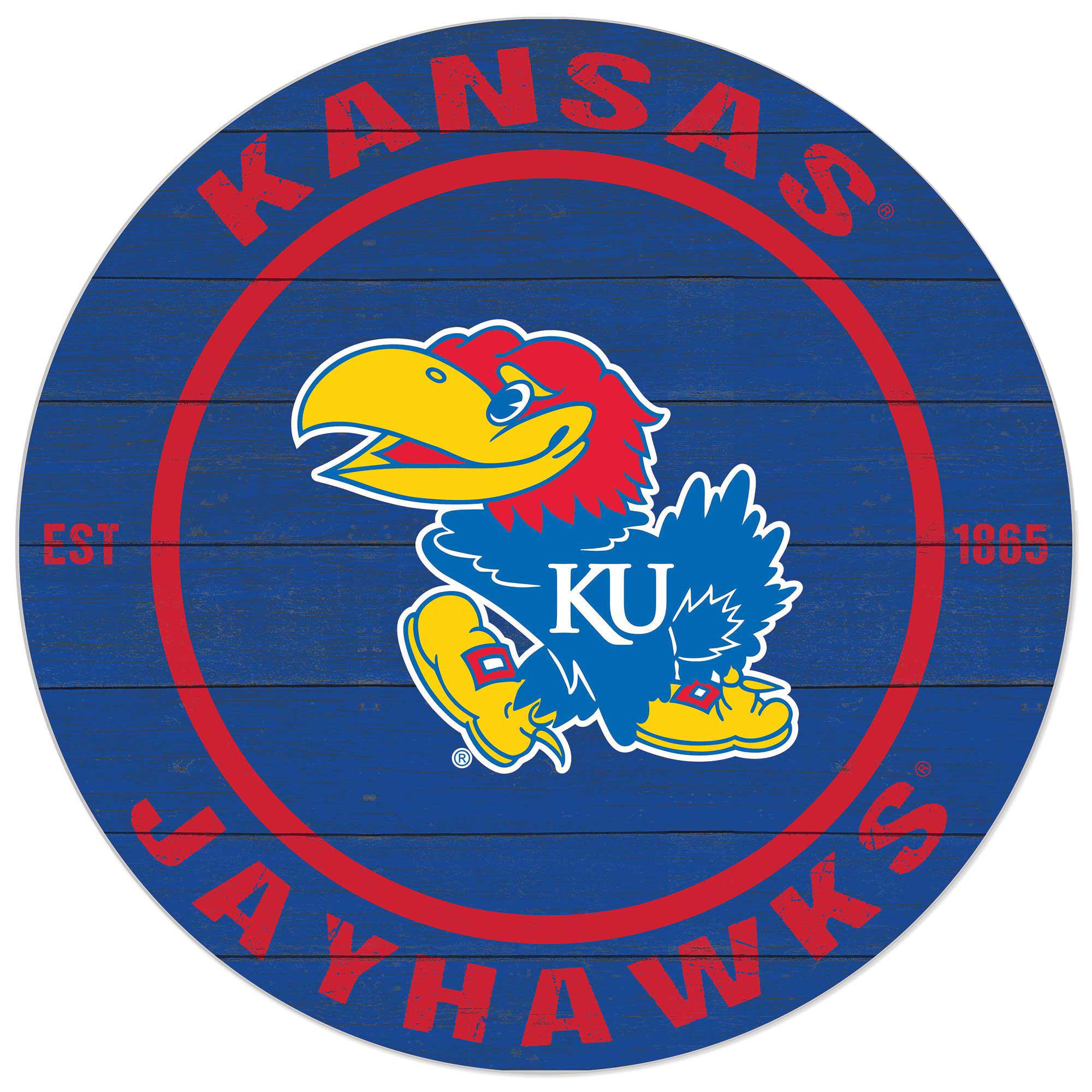 Kansas Jayhawks 20'' x 20'' Indoor/Outdoor Circle Sign