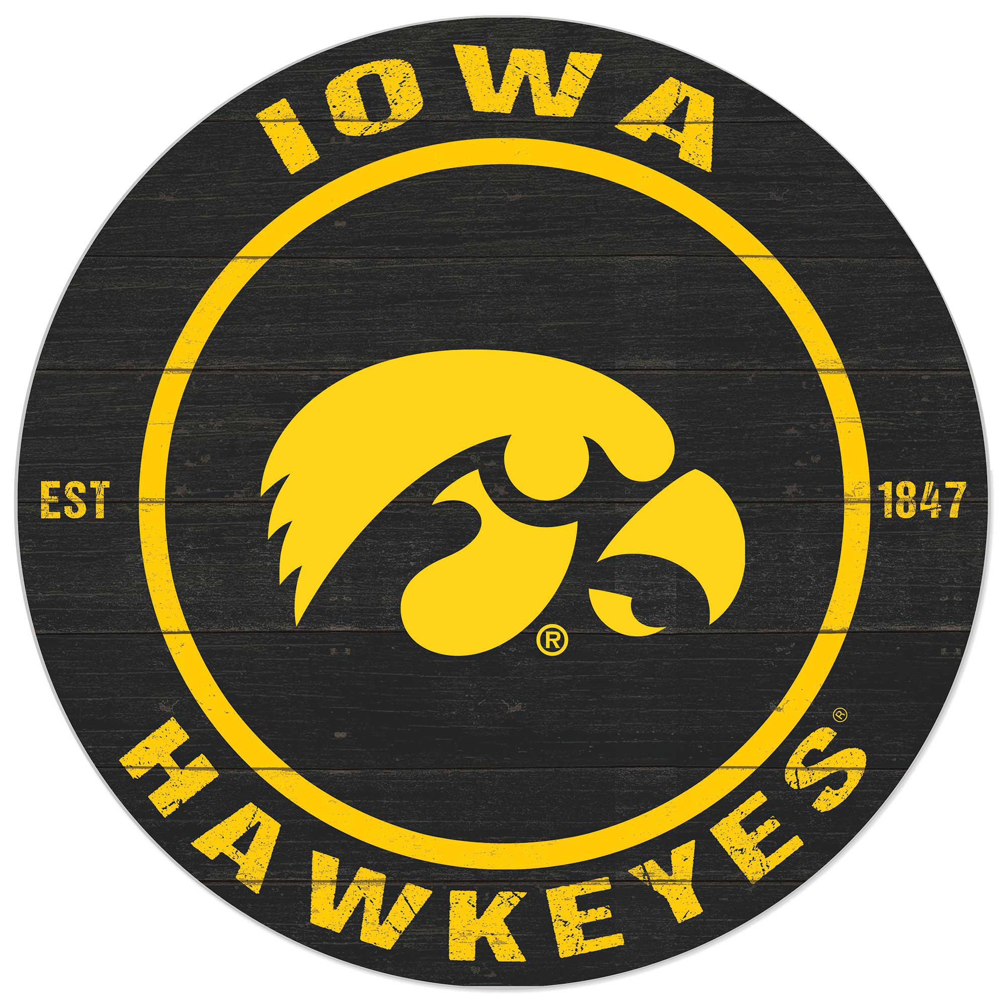 Iowa Hawkeyes 20'' x 20'' Indoor/Outdoor Circle Sign