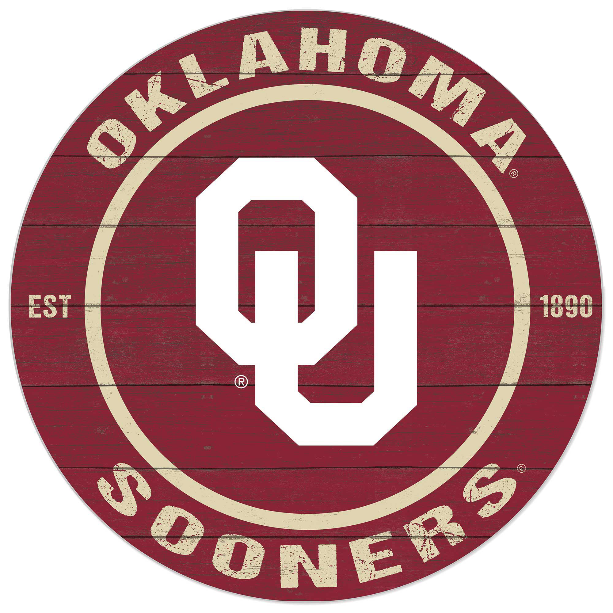 Oklahoma Sooners 20'' x 20'' Indoor/Outdoor Circle Sign