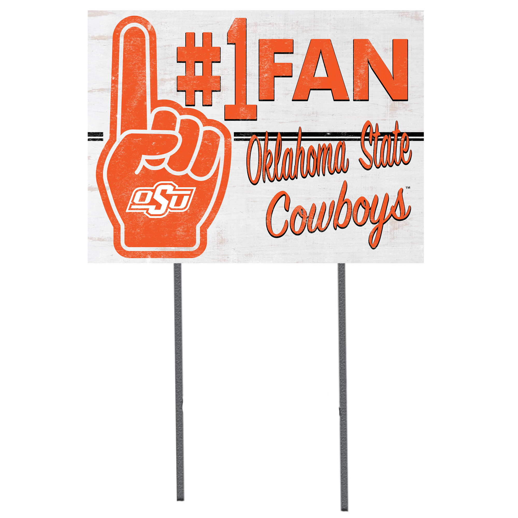 Oklahoma State Cowboys 18'' x 24'' #1 Fan Yard Sign