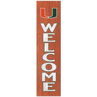 Miami Hurricanes 12'' x 48'' Welcome Outdoor Leaner