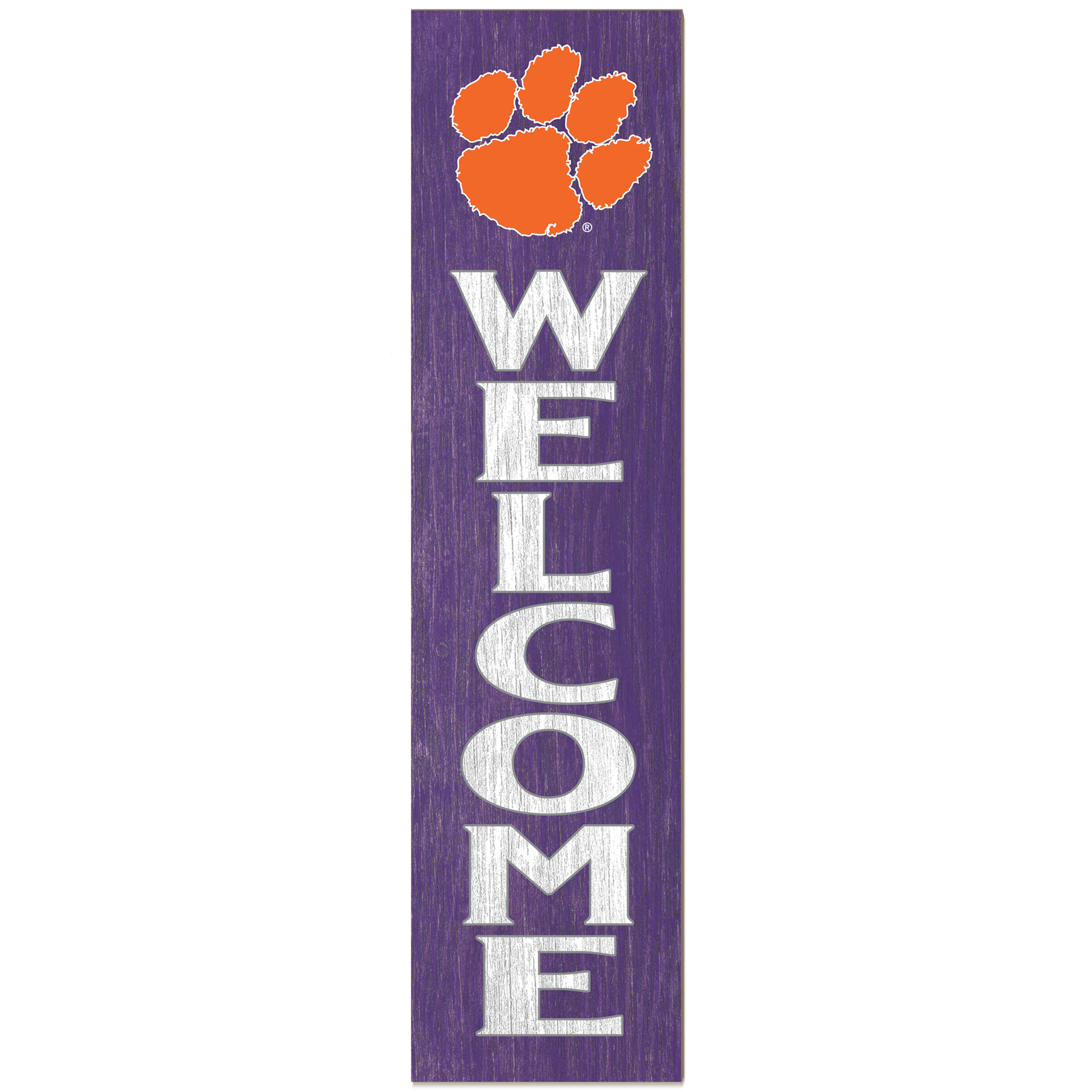 Clemson Tigers 12'' x 48'' Welcome Outdoor Leaner