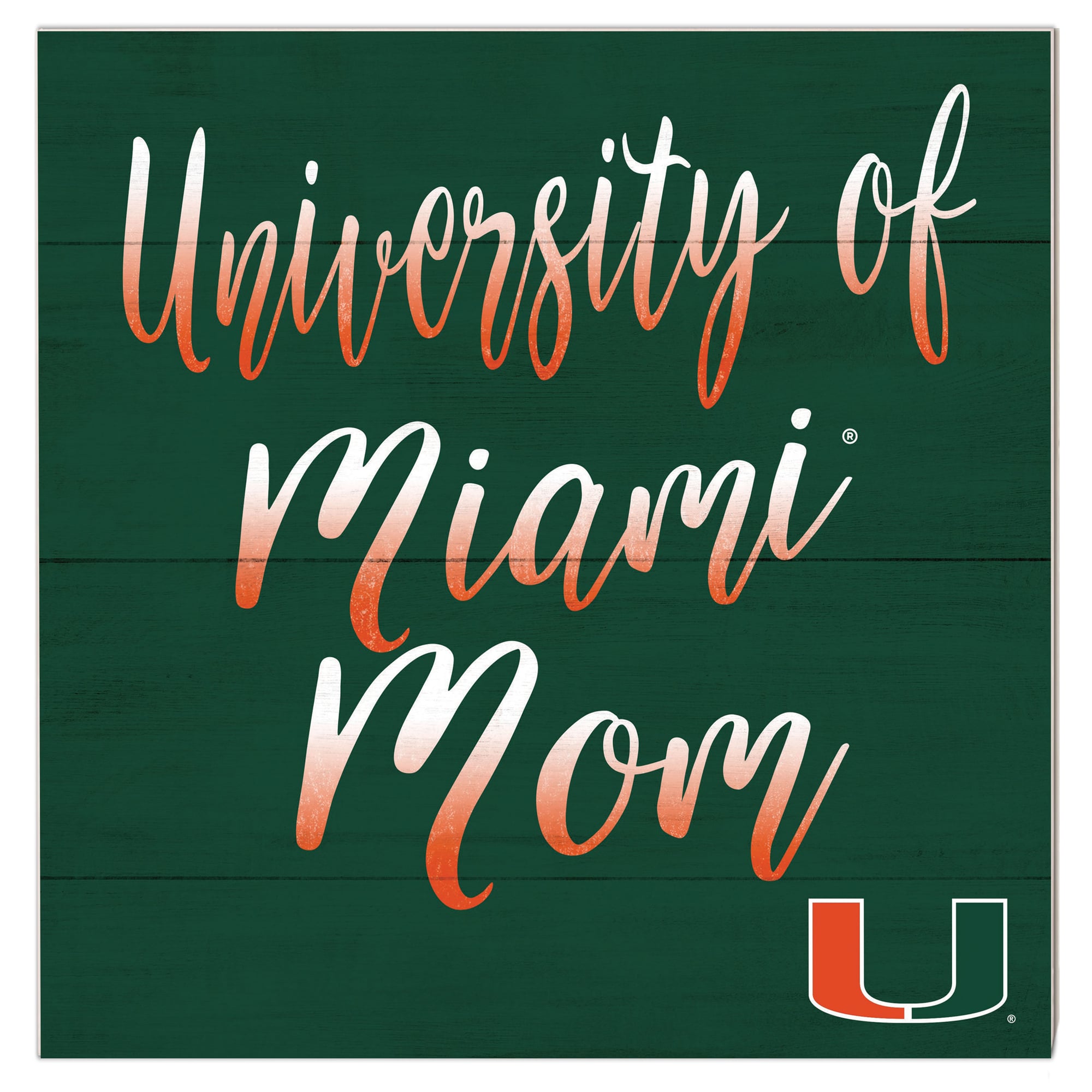 Miami Hurricanes 10'' x 10'' Mom Plaque