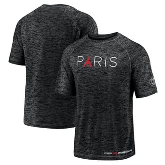 Men's Fanatics Black Paris Saint-Germain Tower Space-Dye Raglan T-Shirt