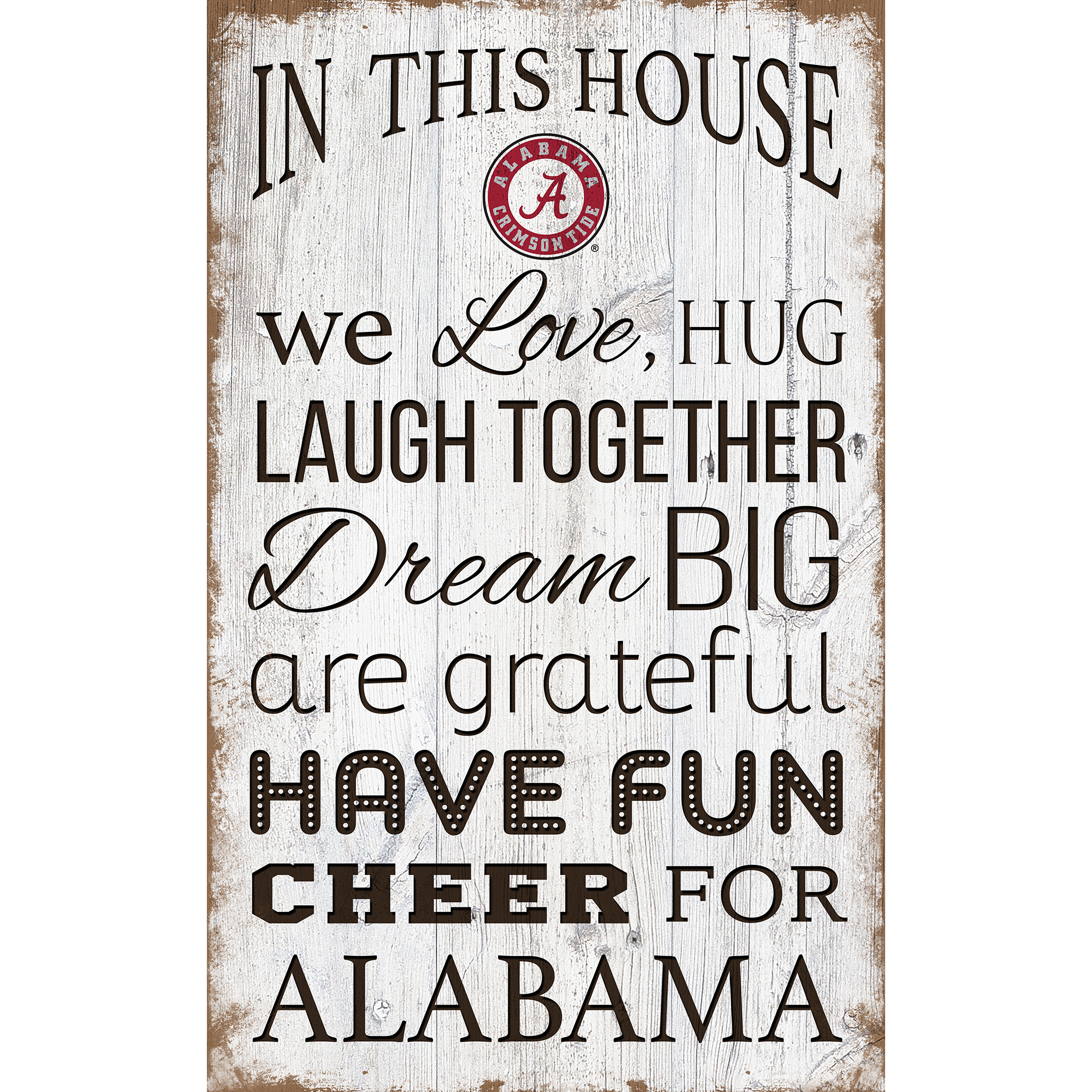 Alabama Crimson Tide 11'' x 19'' Team In This House Sign