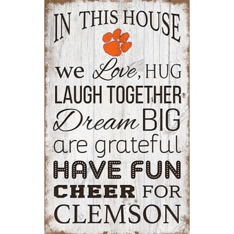 Clemson Tigers 11'' x 19'' Team In This House Sign