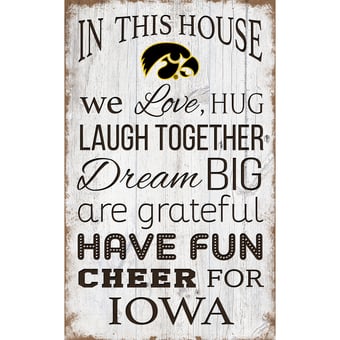 Iowa Hawkeyes 11'' x 19'' Team In This House Sign
