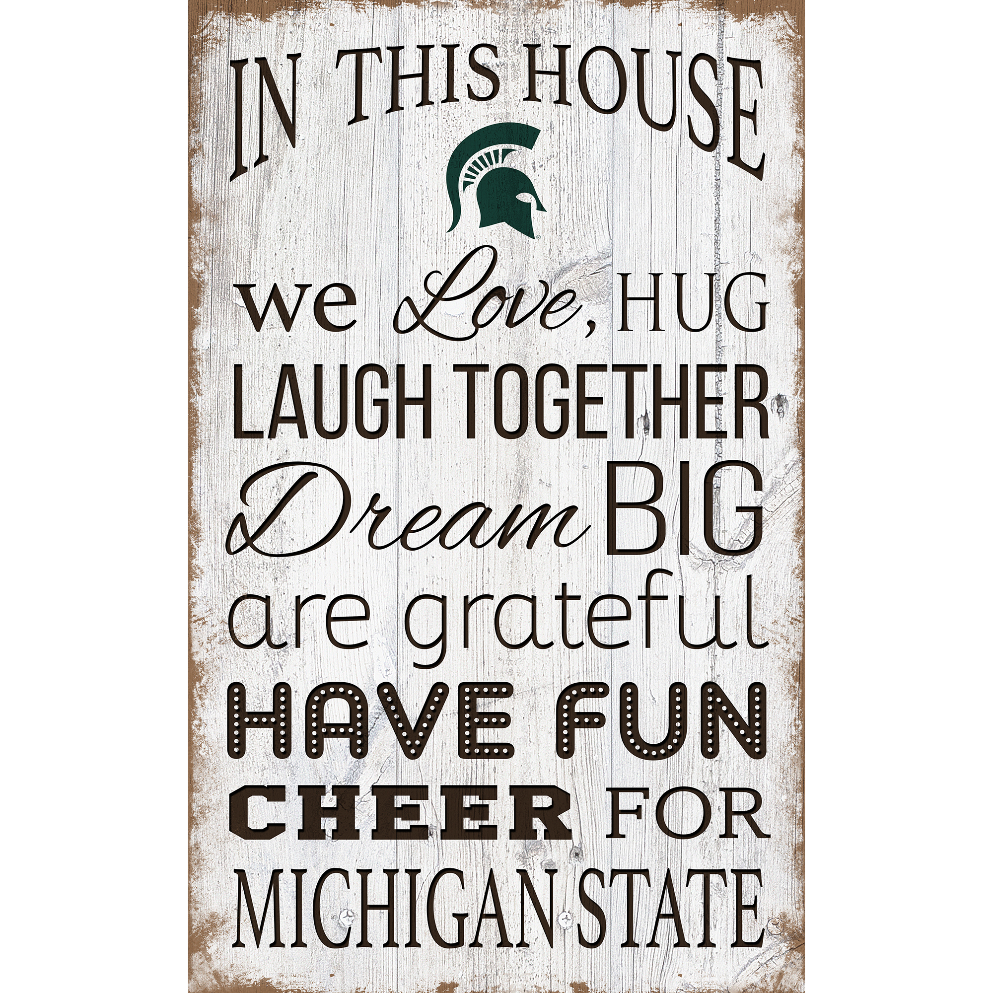 Michigan State Spartans 11'' x 19'' Team In This House Sign