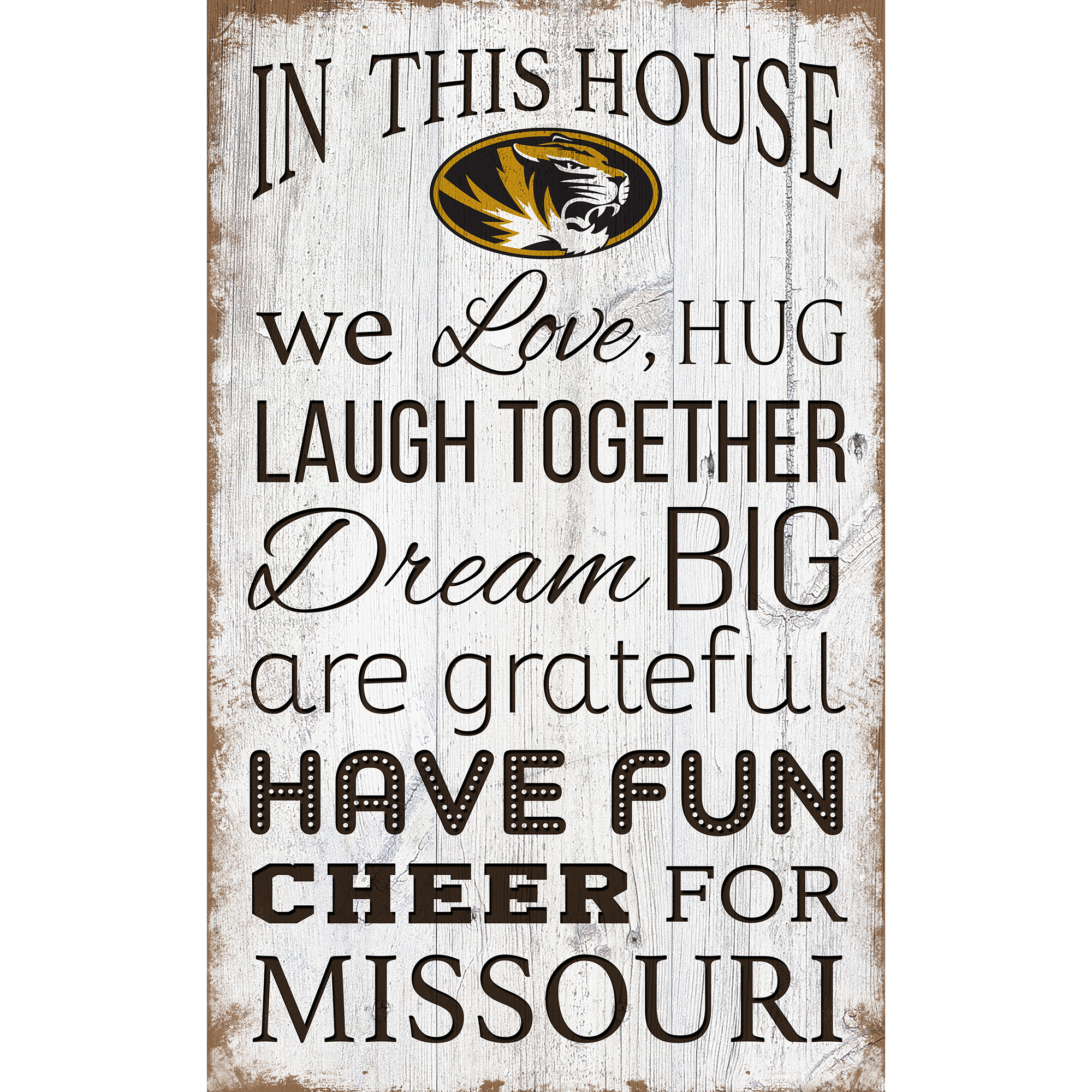 Missouri Tigers 11” x 19” Team In This House Sign Missouri Tigers 11” x 19” Team In This House Sign
