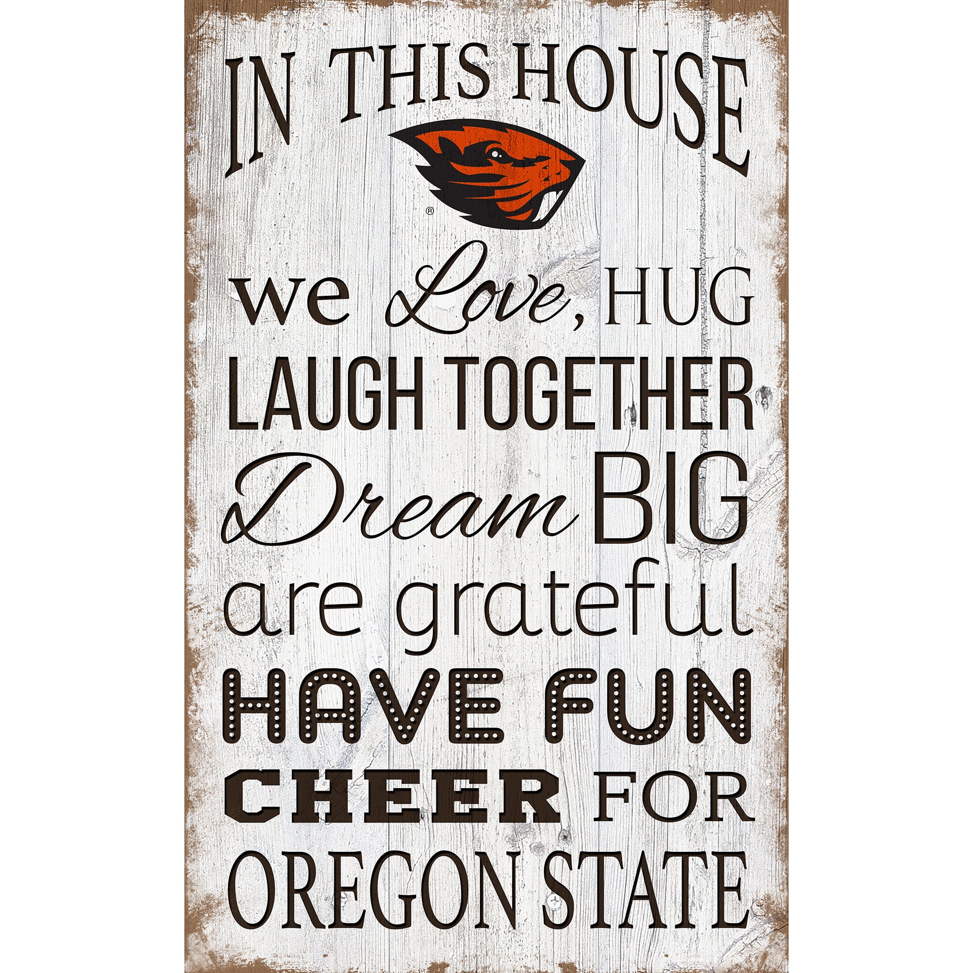 Oregon State Beavers 11'' x 19'' Team In This House Sign