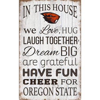 Oregon State Beavers 11'' x 19'' Team In This House Sign