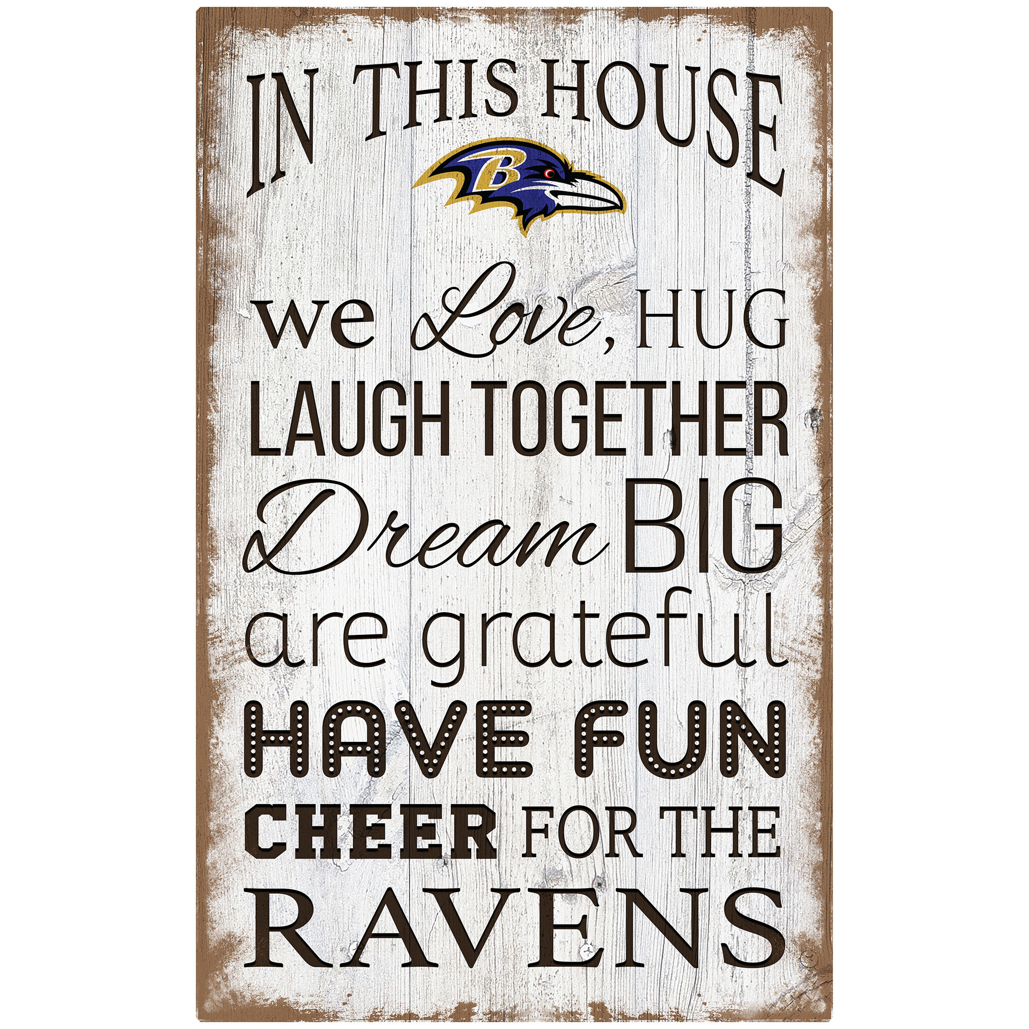 Baltimore Ravens 11'' x 19'' Team In This House Sign