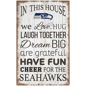 Seattle Seahawks 11'' x 19'' Team In This House Sign