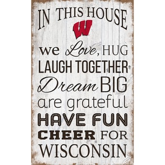 Wisconsin Badgers 11'' x 19'' Team In This House Sign