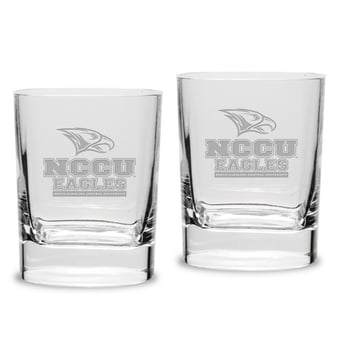 North Carolina Central Eagles 2-Piece 11.75oz. Luigi Bormioli Square Double Old Fashion Glasses Set