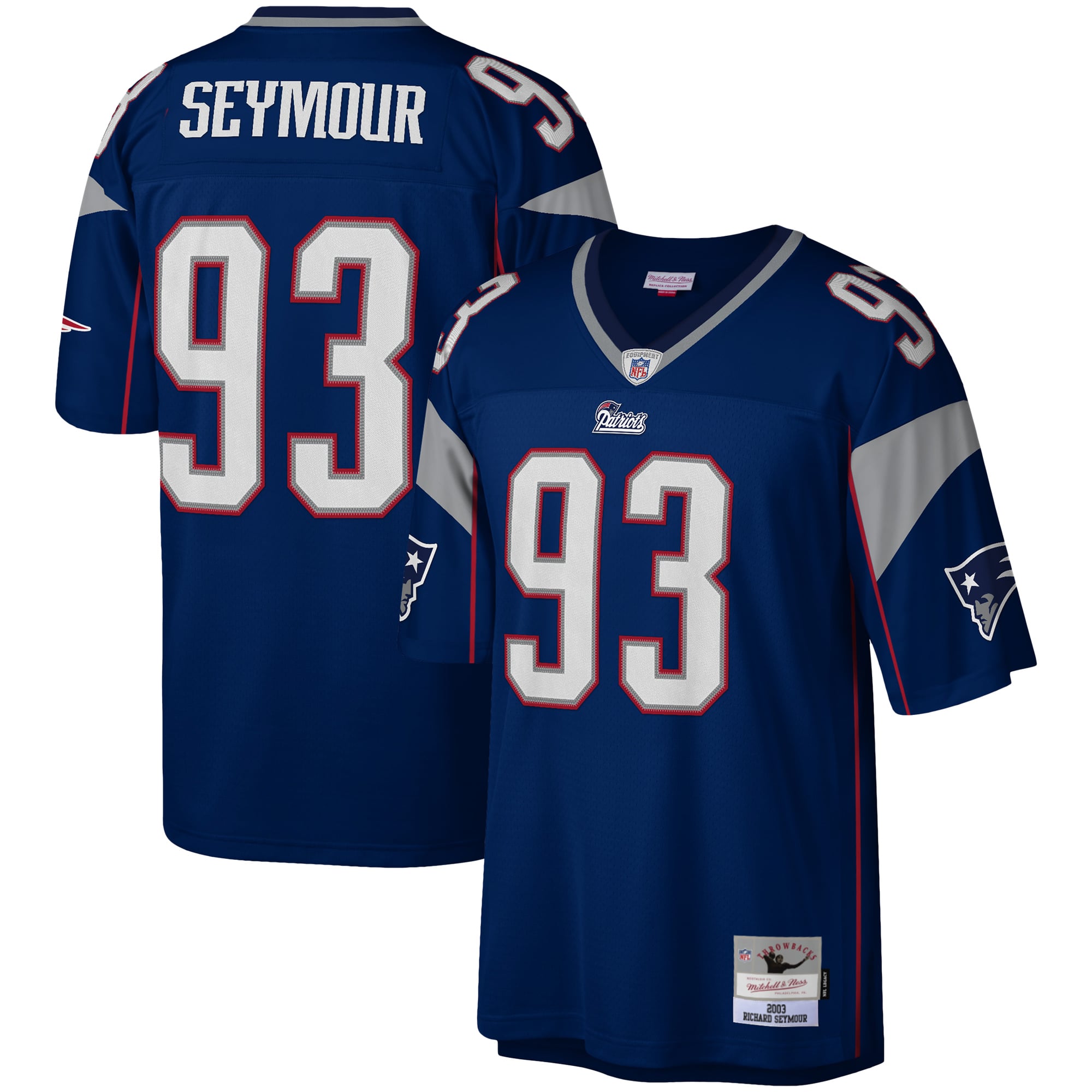 Réplica de la camiseta Mitchell & Ness Richard Seymour azul marino de los New England Patriots Legacy para hombre