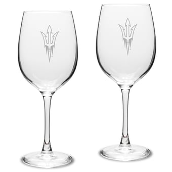 Arizona State Sun Devils 2-Piece 16oz. Traditional White Wine Glass Set