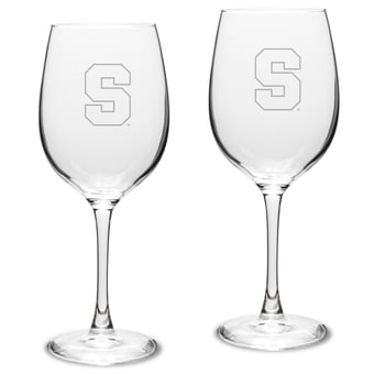 Syracuse Orange 2-Piece 16oz. Traditional White Wine Glass Set