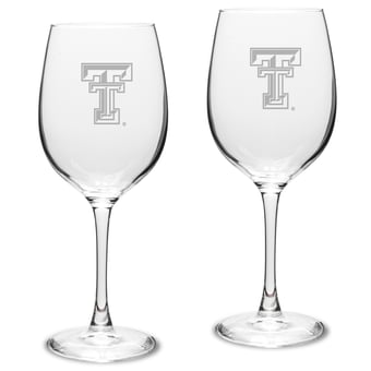 Texas Tech Red Raiders 2-Piece 16oz. Traditional White Wine Glass Set