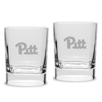 Pitt Panthers 2-Piece 11.75oz. Square Double Old-Fashioned Glass Set