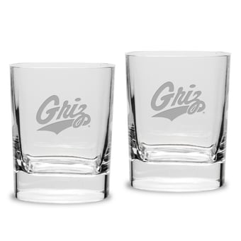 Montana Grizzlies 2-Piece 11.75oz. Square Double Old-Fashioned Glass Set