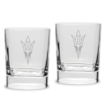 Arizona State Sun Devils 2-Piece 11.75oz. Square Double Old-Fashioned Glass Set
