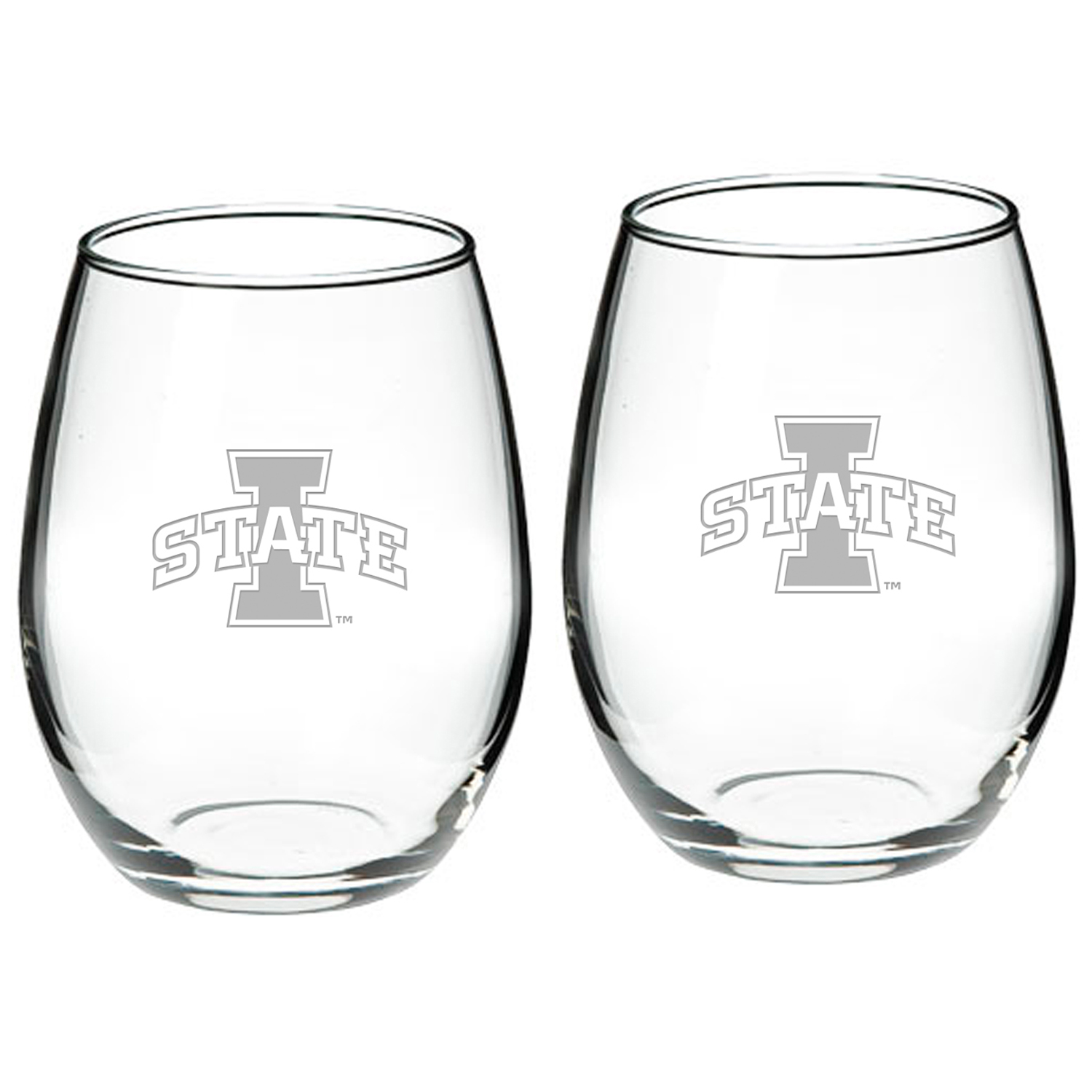 Iowa State Cyclones 2-Piece 21oz. Stemless Wine Glass Set