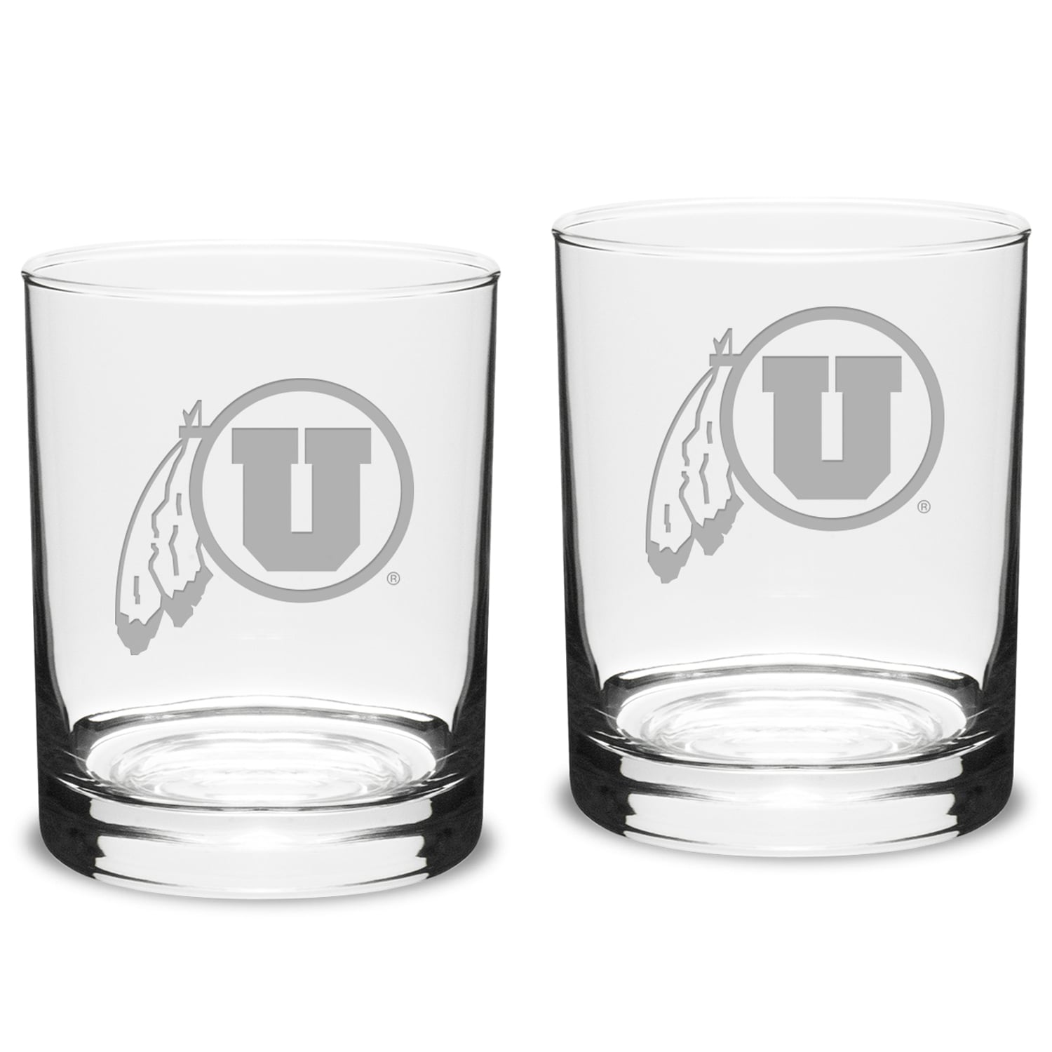 Utah Utes 2-Piece 14oz. Classic Double Old-Fashioned Glass Set