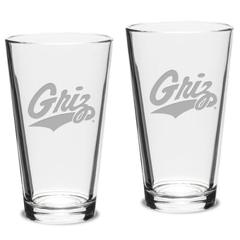 Montana Grizzlies 2-Piece 16oz. Classic Pub Glass Set