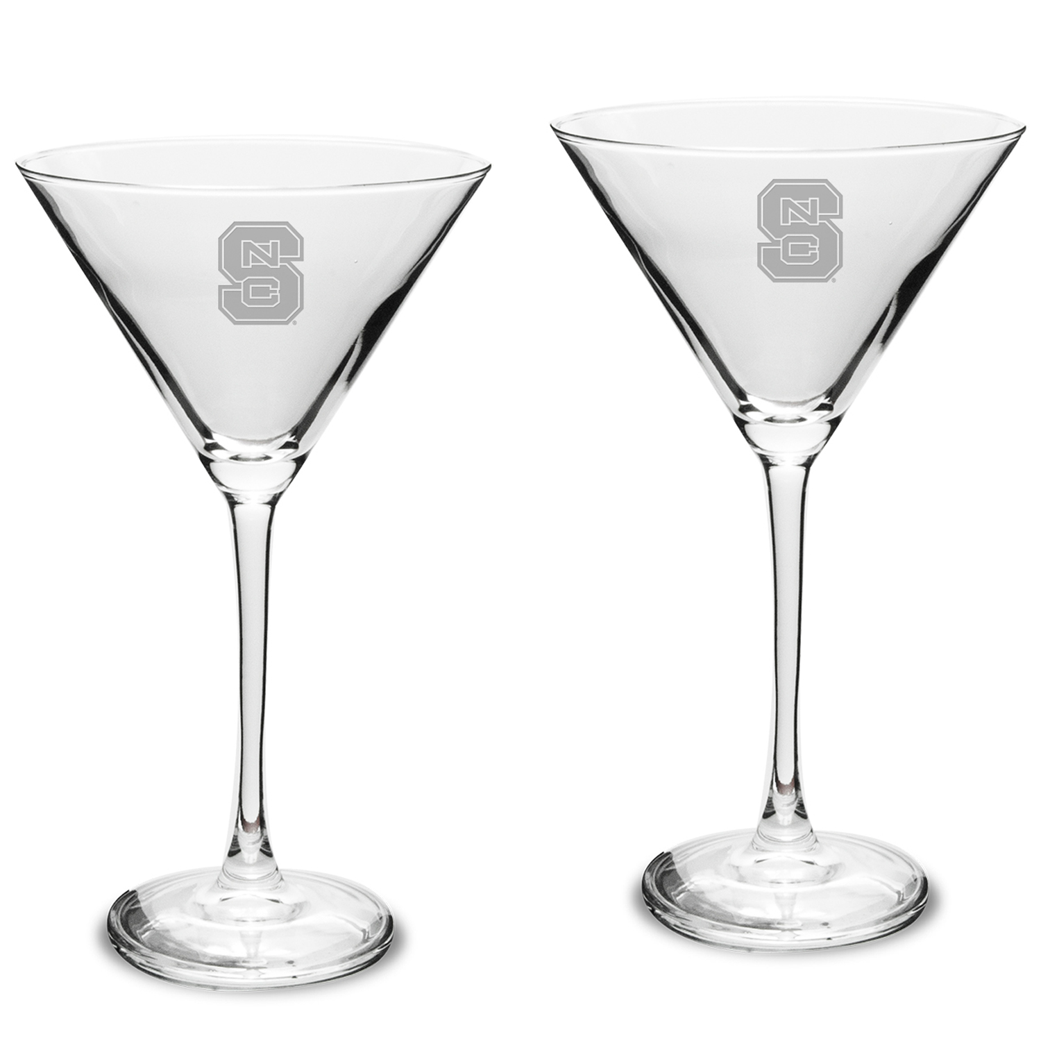 NC State Wolfpack Two-Piece Traditional 10oz. Martini Glass Set